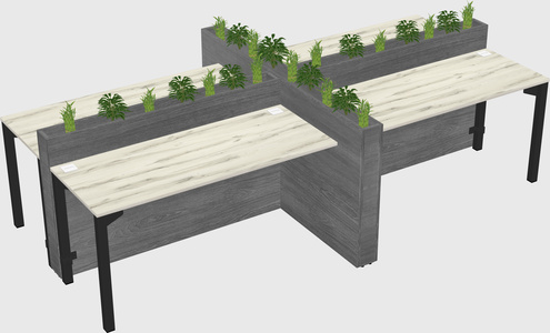 Rectangular shared desk