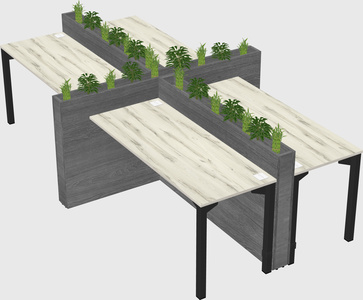 Rectangular shared desk