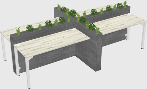 Rectangular shared desk