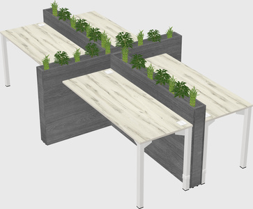 Rectangular shared desk