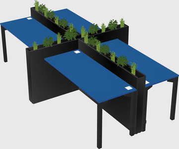 Rectangular shared desk