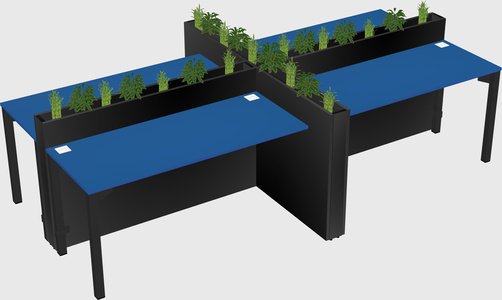 Rectangular shared desk