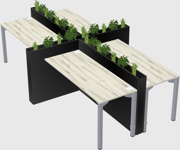 Rectangular shared desk