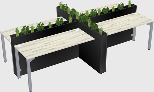 Rectangular shared desk
