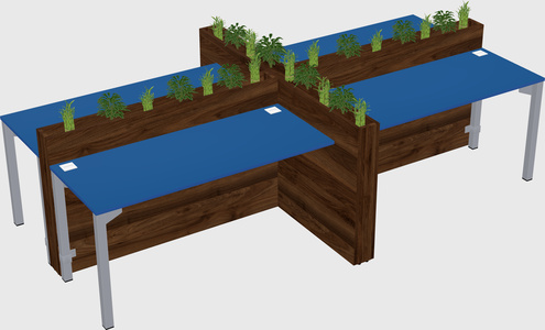 Rectangular shared desk