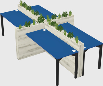 Rectangular shared desk