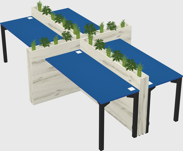 Rectangular shared desk