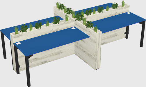 Rectangular shared desk