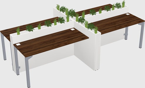Rectangular shared desk