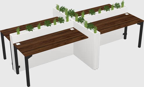 Rectangular shared desk