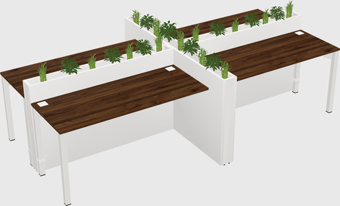 Rectangular shared desk