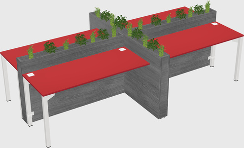 Rectangular shared desk
