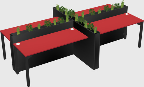 Rectangular shared desk