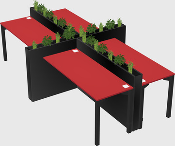Rectangular shared desk