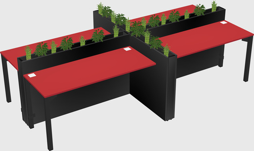 Rectangular shared desk