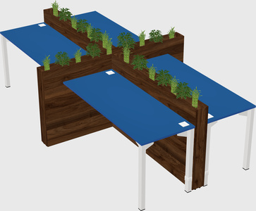 Rectangular shared desk