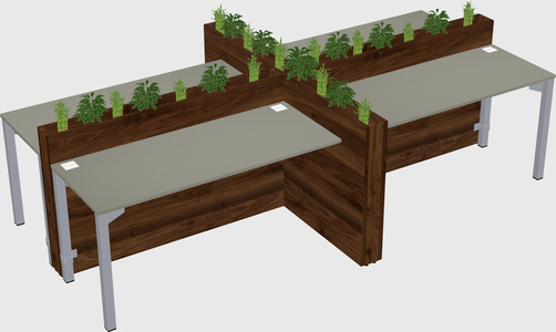 Rectangular shared desk