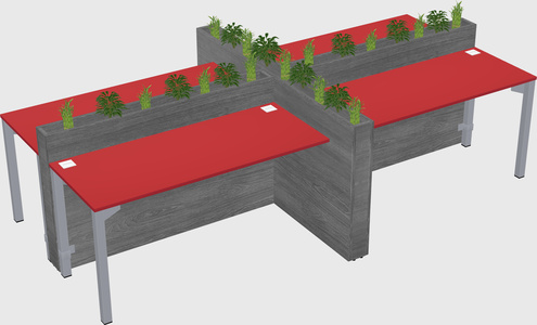 Rectangular shared desk