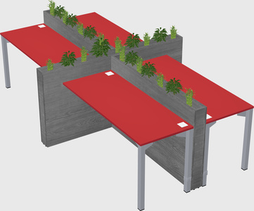 Rectangular shared desk