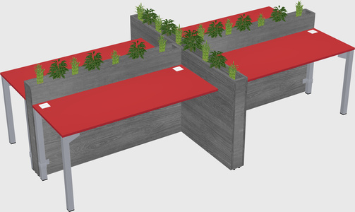Rectangular shared desk