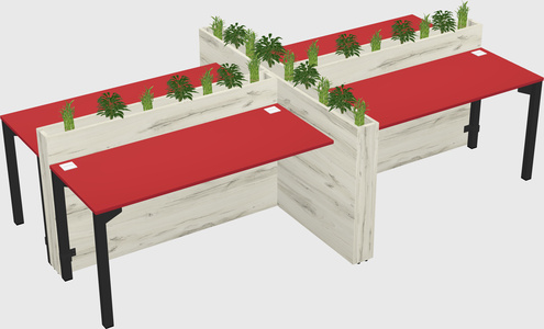 Rectangular shared desk