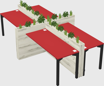Rectangular shared desk
