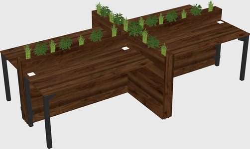 Rectangular shared desk