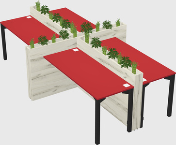 Rectangular shared desk