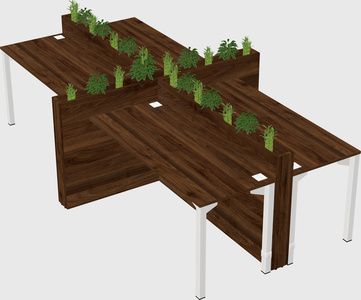 Rectangular shared desk
