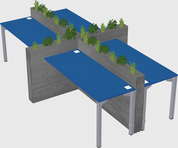 Rectangular shared desk