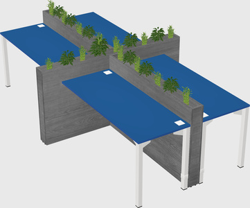Rectangular shared desk