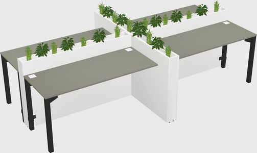 Rectangular shared desk