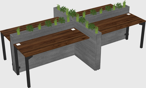 Rectangular shared desk