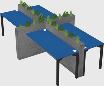 Rectangular shared desk