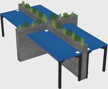 Rectangular shared desk