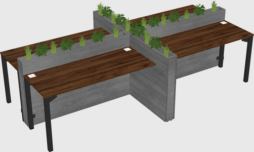 Rectangular shared desk