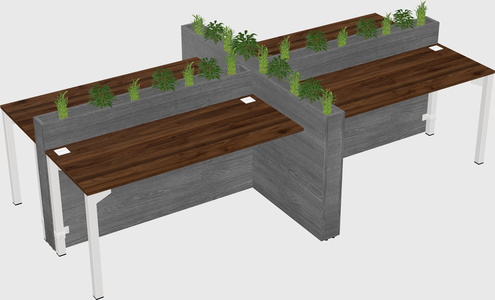 Rectangular shared desk