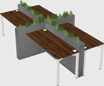Rectangular shared desk