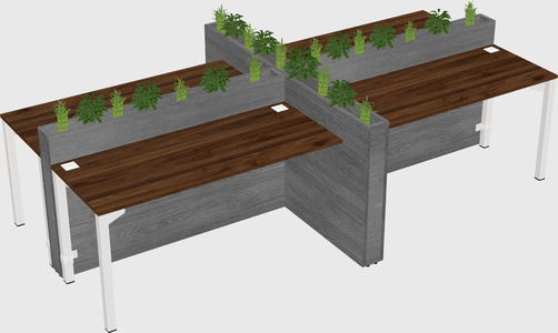 Rectangular shared desk