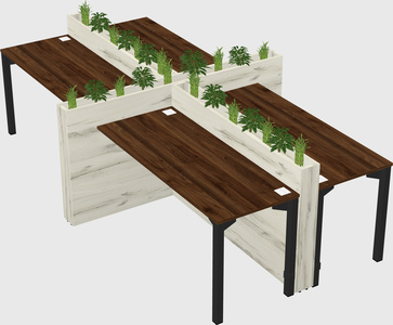 Rectangular shared desk