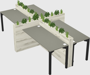 Rectangular shared desk