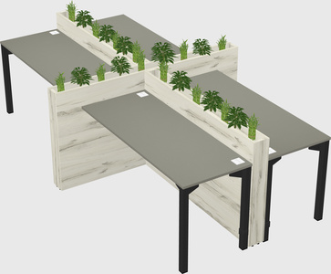 Rectangular shared desk
