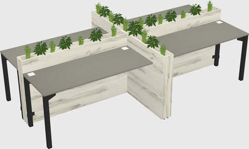 Rectangular shared desk