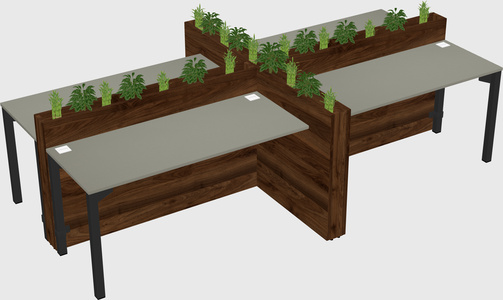 Rectangular shared desk