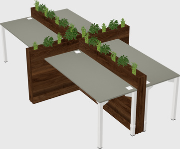 Rectangular shared desk