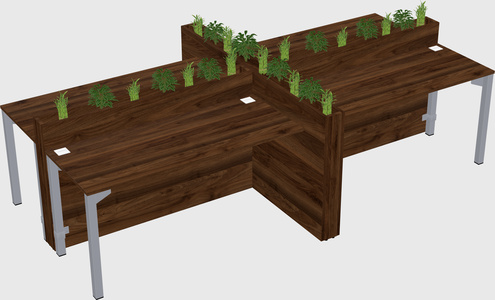 Rectangular shared desk