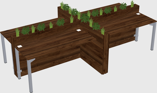 Rectangular shared desk