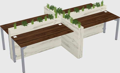 Rectangular shared desk
