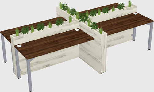 Rectangular shared desk
