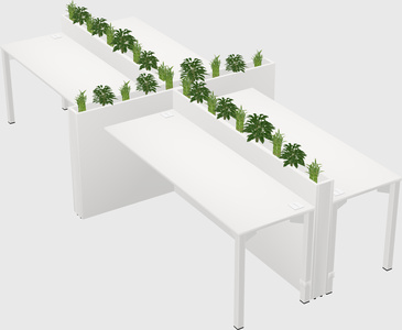 Rectangular shared desk